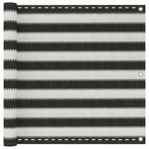 vidaXL Écran de balcon en PEHD 90 x 600 cm Anthracite et blanc