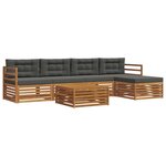 vidaXL Ensemble de canapés d'extérieur 6 Pièces Naturel et Anthracite