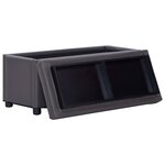 vidaXL Pouf de rangement 87 5 cm Gris Similicuir