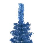 vidaXL Arbre de Noël mince pré-éclairé et boules bleu 240 cm