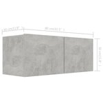 vidaXL Ensemble de meubles TV 4 Pièces Gris béton Bois d'ingénierie