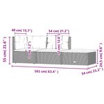 vidaXL Salon de jardin 3 Pièces avec coussins Noir Résine tressée