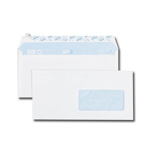 25 enveloppes blanches en papier avec fenêtre - 11 x 22 cm