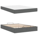 vidaXL Cadre de lit avec matelas avec matelas 2 Pièces Gris Foncé tissu