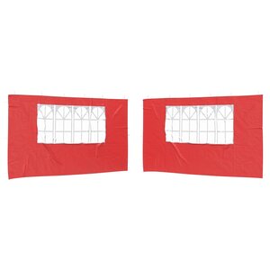 vidaXL Mur de tente de fête 2 Pièces 400 x 195 cm Rouge PE et acier