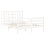 vidaXL Cadre de lit sans matelas blanc 140x190 cm bois de pin massif