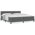 vidaXL Lit à sommier avec matelas gris foncé 200x200 cm tissu