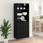vidaXL Haut Armoire Chêne noir 69 5 x 34 x 180 cm Bois d'ingénierie