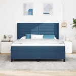 vidaXL Lit à ressort LED avec matelas Bleu 180 x 200 cm tissu