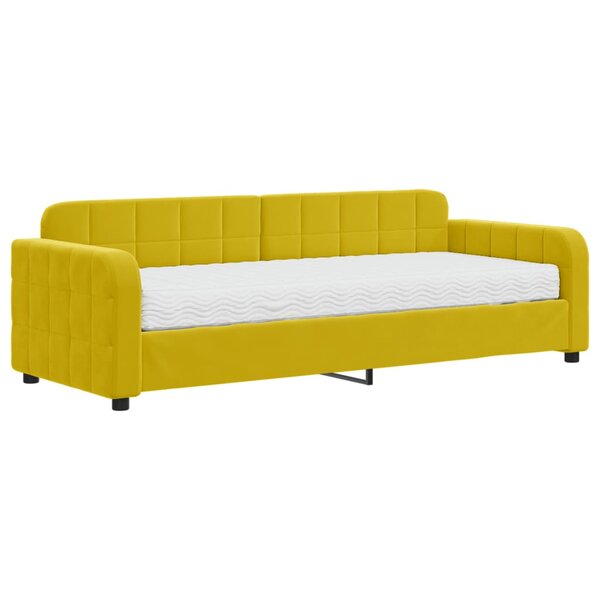 vidaXL Lit de jour avec matelas jaune 80x200 cm velours