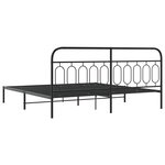 vidaXL Cadre de lit métal sans matelas avec tête de lit noir 200x200cm
