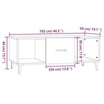 vidaXL Table basse Chêne marron 102x50x40 cm Bois d'ingénierie