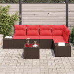 vidaXL Ensemble de canapé de jardin 6 Pièces Marron polyrotin