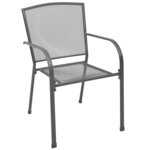 vidaXL Ensemble de salle à manger pour jardin 3 Pièces Anthracite Acier