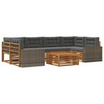 vidaXL Ensemble de canapés d'extérieur 7 pc Naturel et Anthracite