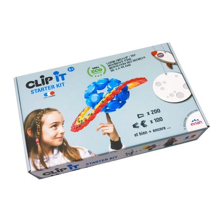CLIP IT-Boite de 200 clips 2D et 100 3D-Jeu de construction