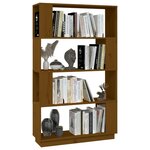 vidaXL Bibliothèque/Cloison Marron miel 80x25x132 cm Bois massif