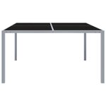 vidaXL Table de jardin 130x130x72 cm Gris Acier et verre