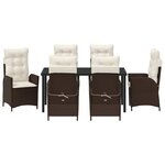 vidaXL Ensemble de salle à manger pour jardin 7 Pièces Marron polyrotin