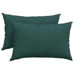 vidaXL Coussins de canapé 2 Pièces Vert foncé 60 x 40 cm tissu