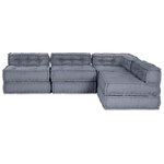 vidaXL Unité de canapé modulaire 4 Pièces Gris Tissu