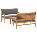 vidaXL Ensemble de canapé de jardin 3 pièces 4-Nombre de places Marron