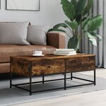 vidaXL Table basse chêne fumé 100x51x40 cm bois d'ingénierie