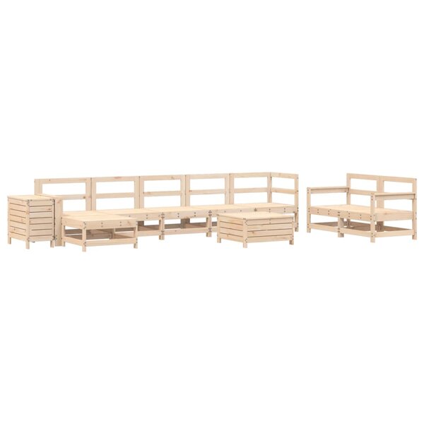 vidaXL Salon de jardin 10 Pièces bois de pin massif
