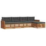 vidaXL Ensemble de canapés d'extérieur 5 Pièces Naturel et Anthracite