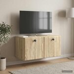 vidaXL Meuble TV mural 59 5 x 31 x 30 cm Chêne Sonoma