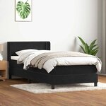 vidaXL Sommier à lattes de lit avec matelas noir 90x210 cm velours