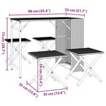vidaXL Ensemble à manger de jardin 5 Pièces pliable gris résine tressée