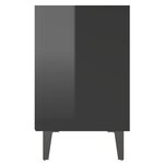 vidaXL Tables de chevet pieds en métal 2 Pièces noir brillant 40x30x50 cm