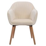 Chaises de salle à manger en velours 2 pièces blanc crème 19_0000368