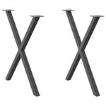 vidaXL Pieds de table à manger en forme de X  2 pièces  anthracite  80 x (72-73) cm  acier