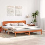 vidaXL Cadre de lit Brun cire 180 x 200 cm Bois massif en pin
