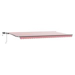 vidaXL Auvent Rétractable Rouge et blanc 600 ×300 cm tissu