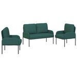 vidaXL Ensembles de canapés 3 Pièces Vert foncé 115 x 56 x 80 cm