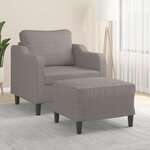 vidaXL Fauteuil avec repose-pied Taupe 60 cm Tissu