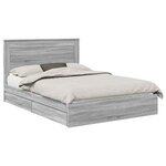 vidaXL Lit de Rangement Gris Sonoma 140 x 200 cm Bois d'ingénierie