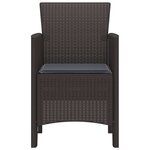 vidaXL Chaise de jardin 4 Pièces Marron 53 x 49 x 85 cm PP