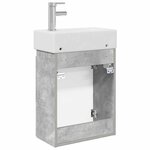 vidaXL Meuble de salle de bain avec robinet Gris béton