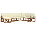 vidaXL Ensemble de canapés d'extérieur 8 Pièces Naturel et Crème