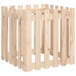 vidaXL Jardinière avec design de clôture 60x60x60 cm pin massif