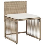 vidaXL Ensemble à manger de jardin et coussins 7 Pièces beige poly rotin