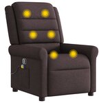 vidaXL Fauteuil de massage inclinable Marron foncé Tissu