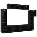 vidaXL Ensemble de meuble TV mural 6 Pièces Chêne noir 30.5 x 30 x 102 cm