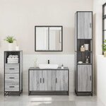 vidaXL Ensemble de meubles de salle de bain 3 Pièces Sonoma gris