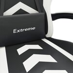 vidaXL Chaise de jeu pivotante et repose-pied Noir et blanc Similicuir