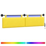 vidaXL Tête de lit suspendue Jaune clair Tissu en velours côtelé